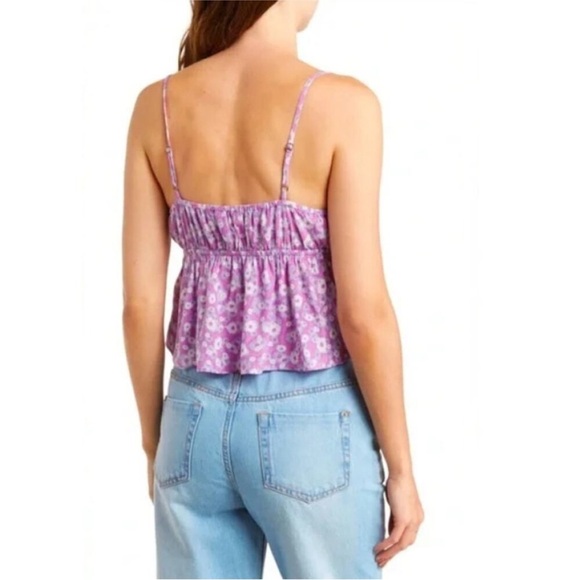ABOUND - NORDSTROM ~ 100% Viscose Wind Daisy Purple Swing Camisole Medium NEW - Picture 2 of 12